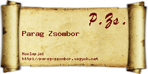 Parag Zsombor névjegykártya